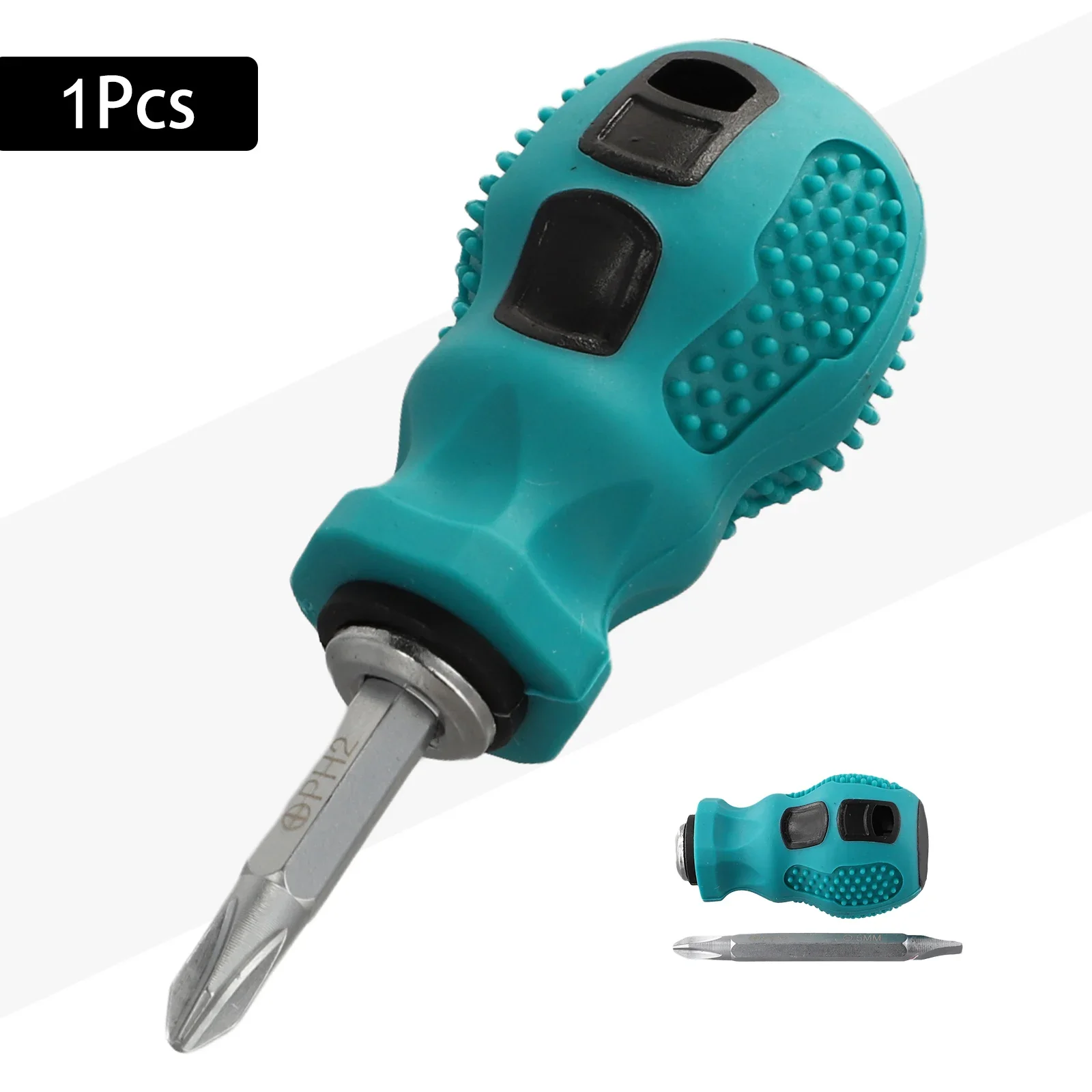 Dual-purpose Slotted Cross 2 In1 Magnetic Screwdriver Short Handle Cross Slotted Magnetic Screw Driver Repair Hand Tool