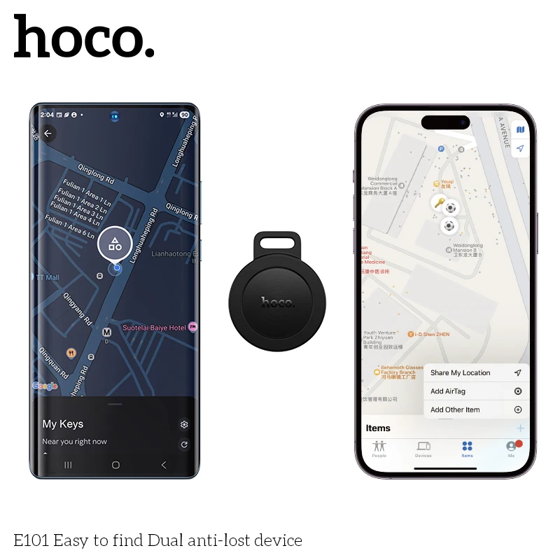 

HOCO E101 Мини-трекер с поддержкой двух систем (Google Android и IOS), устройство для предотвращения потери, портативный GPS-локатор для велосипедов, детей и домашних животных.