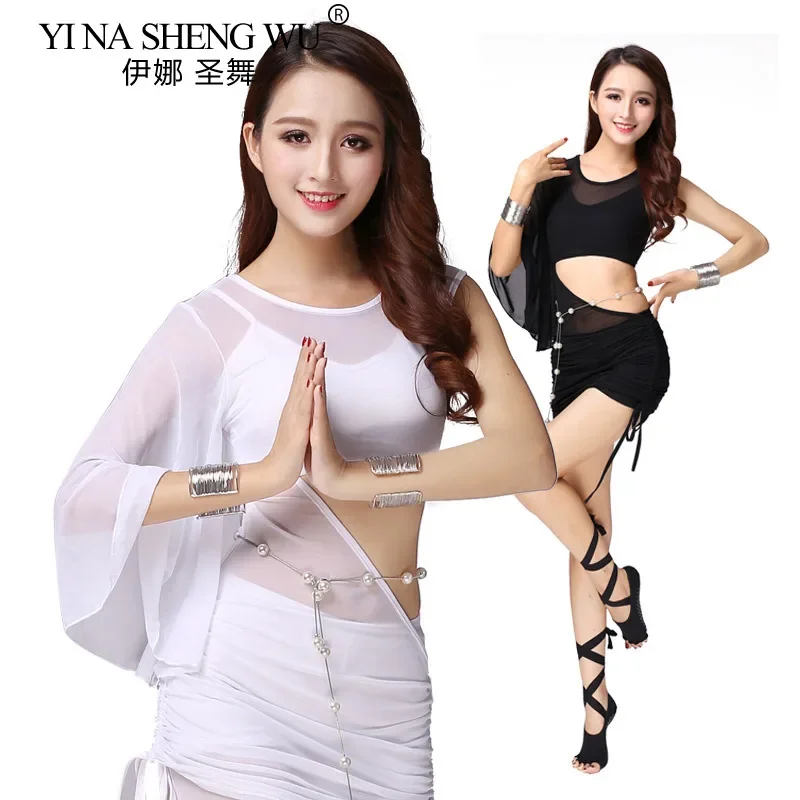 

New Lady Sexy Belly Dance Costume Practice Mesh Skirt Perspective Belly Dance Set Oriental Wear Top And Skirt Dress Suit Women