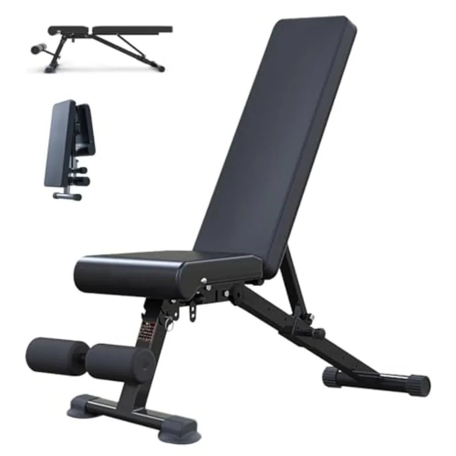 

Adjustable Weight Bench Foldable Workout Exercise Bench with Automatic Lock for Upright Incline Decline and Flat Full Body Exer