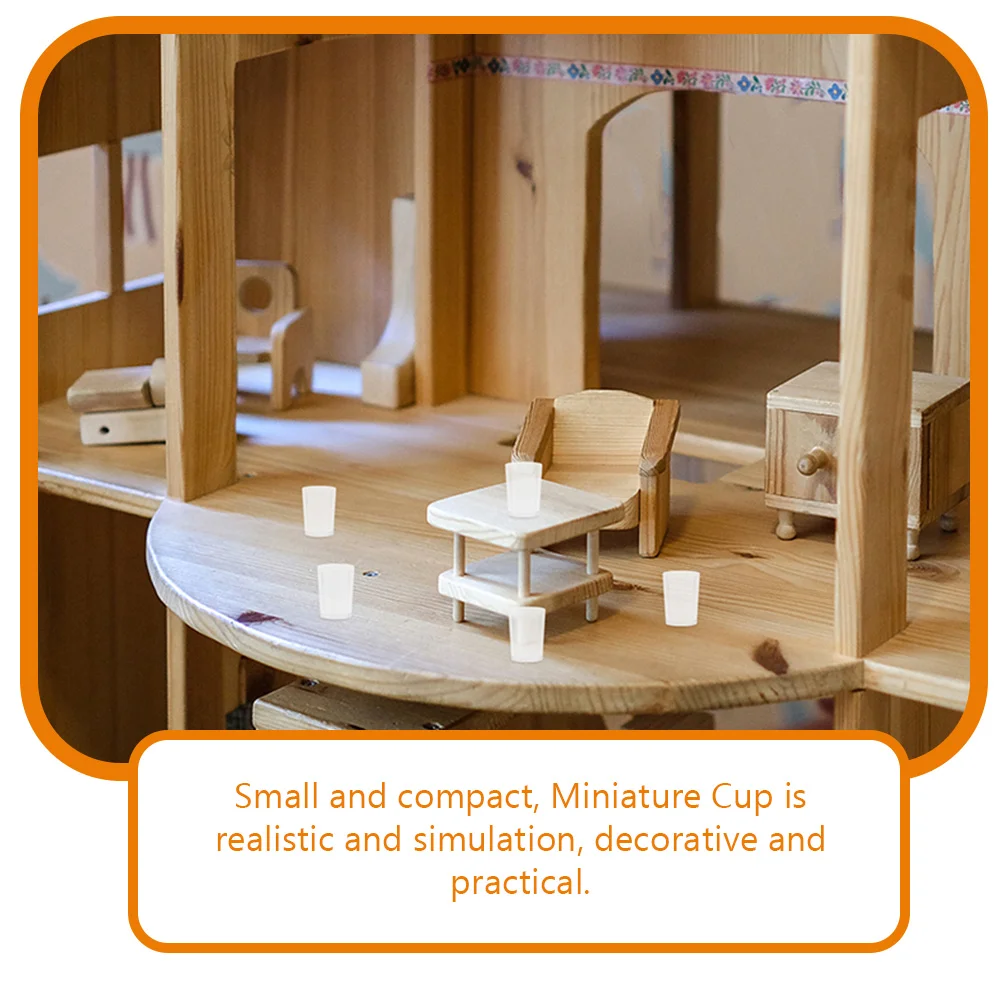 30 Pcs Toy Dollhouse Miniature Empty Cup Water Model Accessories Toys Coffee Abs Kitchen