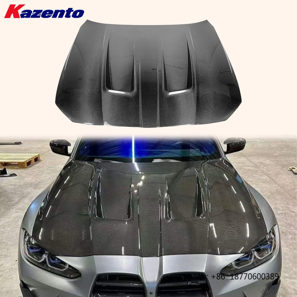 

Для BMW M3 G80 2020-24 4-дверный карбоновый капот KZ Style с вентиляцией для охлаждения
