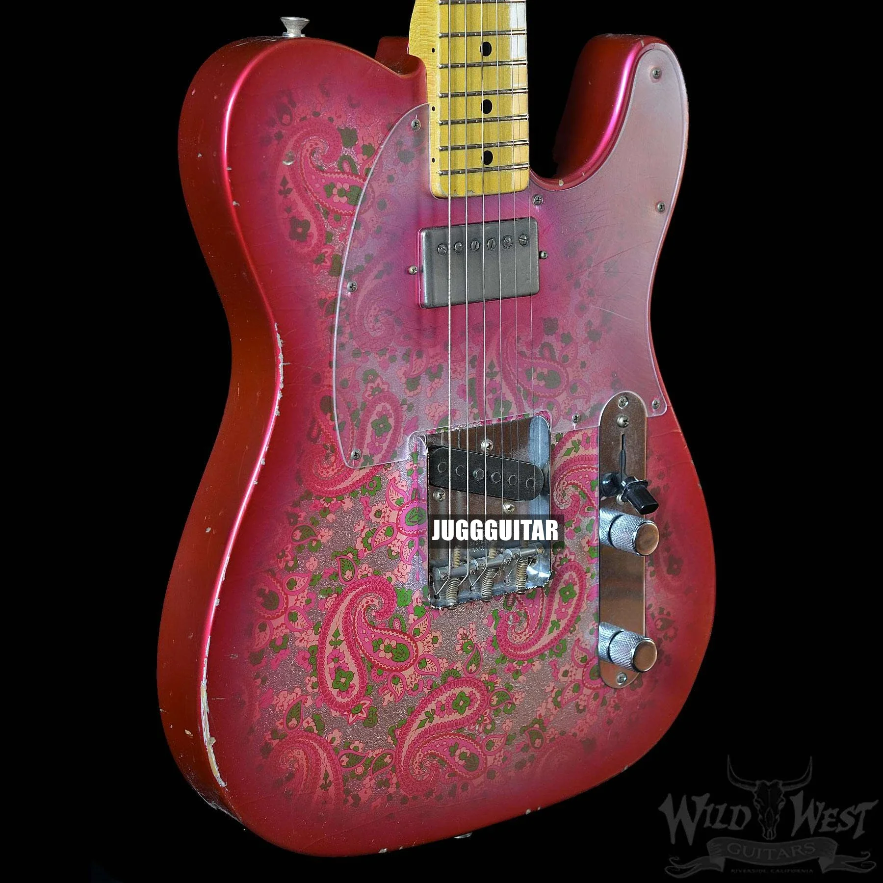 

Nitrocellulose Relic Pink Paisley Electric Guitar Humbucker Pickup Maple Fretboard Dot Inlay 3 Saddles Bridge Vintage Tuners