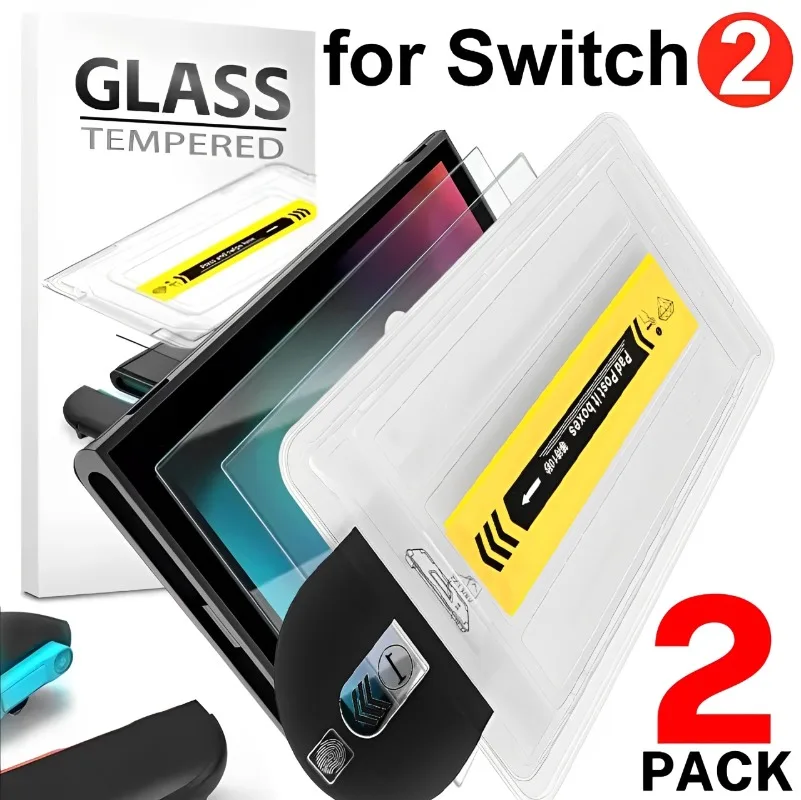 

1-2PACK Screen Protector for Nintendo Switch 2 2025 9H Hardness Tempered Glass Bubble Free Easy Installation Kit for Switch 2