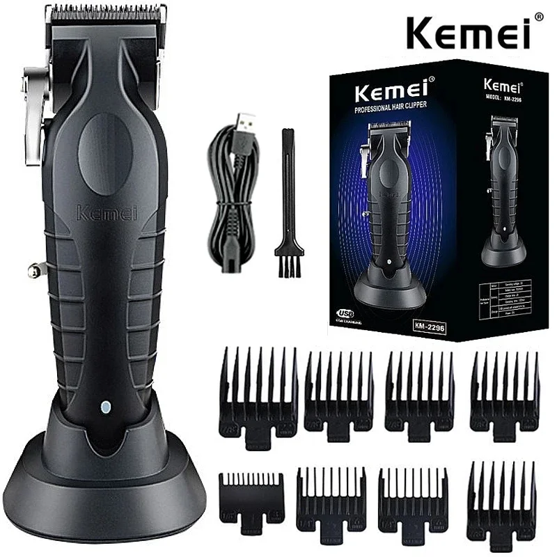 Kemei Professional Hair Clipper For Men Adjustable Cordless Electric Hair Trimmer Rechargeable Hair Cutting Machine Lithium