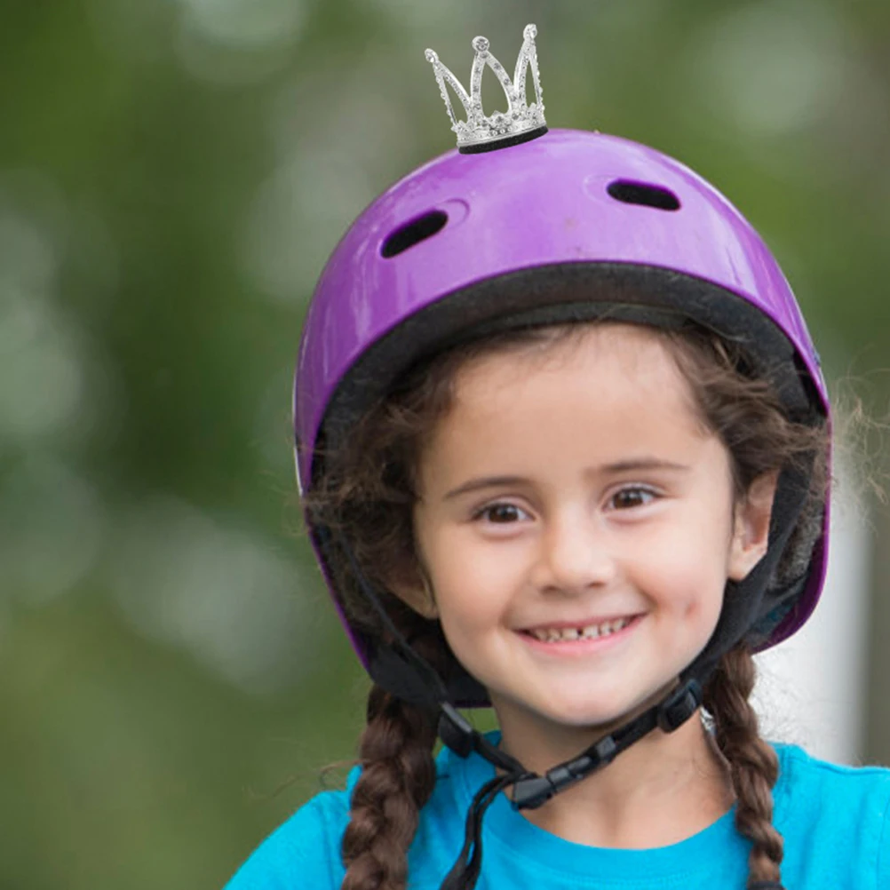 

2 Pcs Crown Decoration Rhinestone Motorcycle Accessory Mini The Girl Girls Bike Accessories