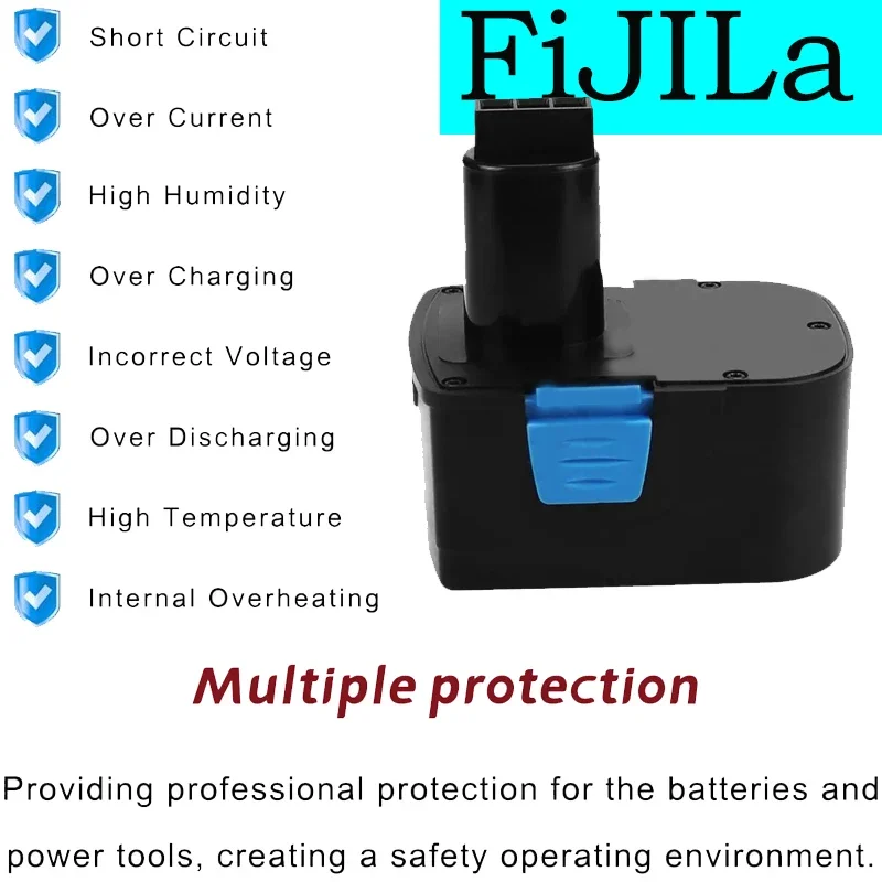 Replacement Screwdriver 12V Battery for Interskol H12 DA-12ER 4800/6800mAh Ni-Mh POWER TOOL Rechargeable Battery.