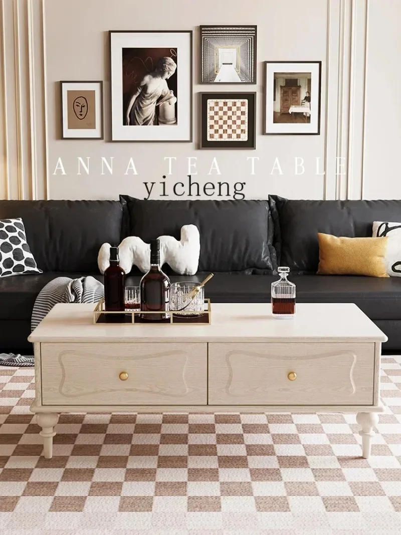 Coffee Table Living Room Home Combination New French Cream Style American Medieval Light Luxuryx24