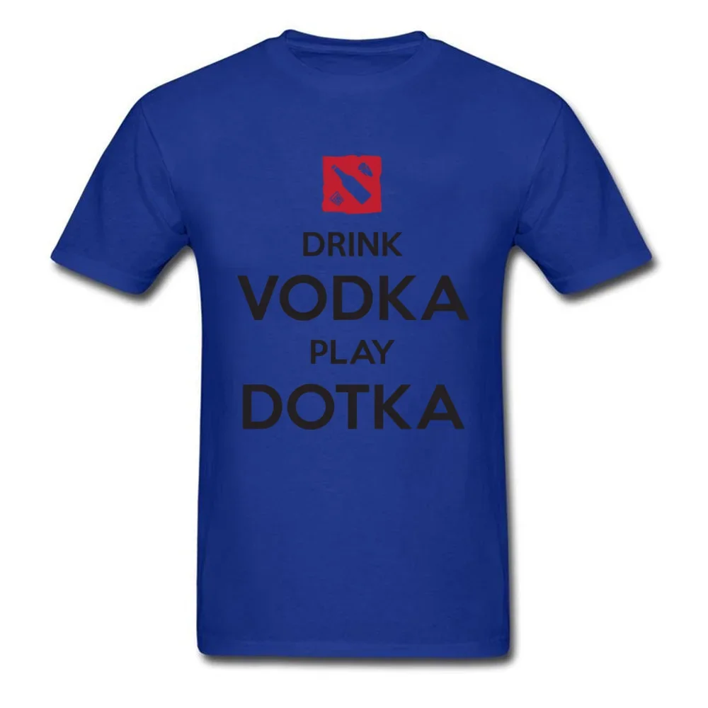 Drink Vodka Play Dotka Funny Gamer White T-shirt Men Letter T Shirt  Group Custom Cotton O Neck Tops Tees  graphic t shirts