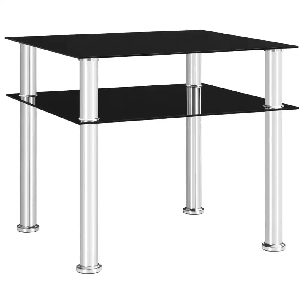 Table d'appoint en verre trempé vidaXL Noir 45x50x45cm Table basse d'appoint robuste pour salon