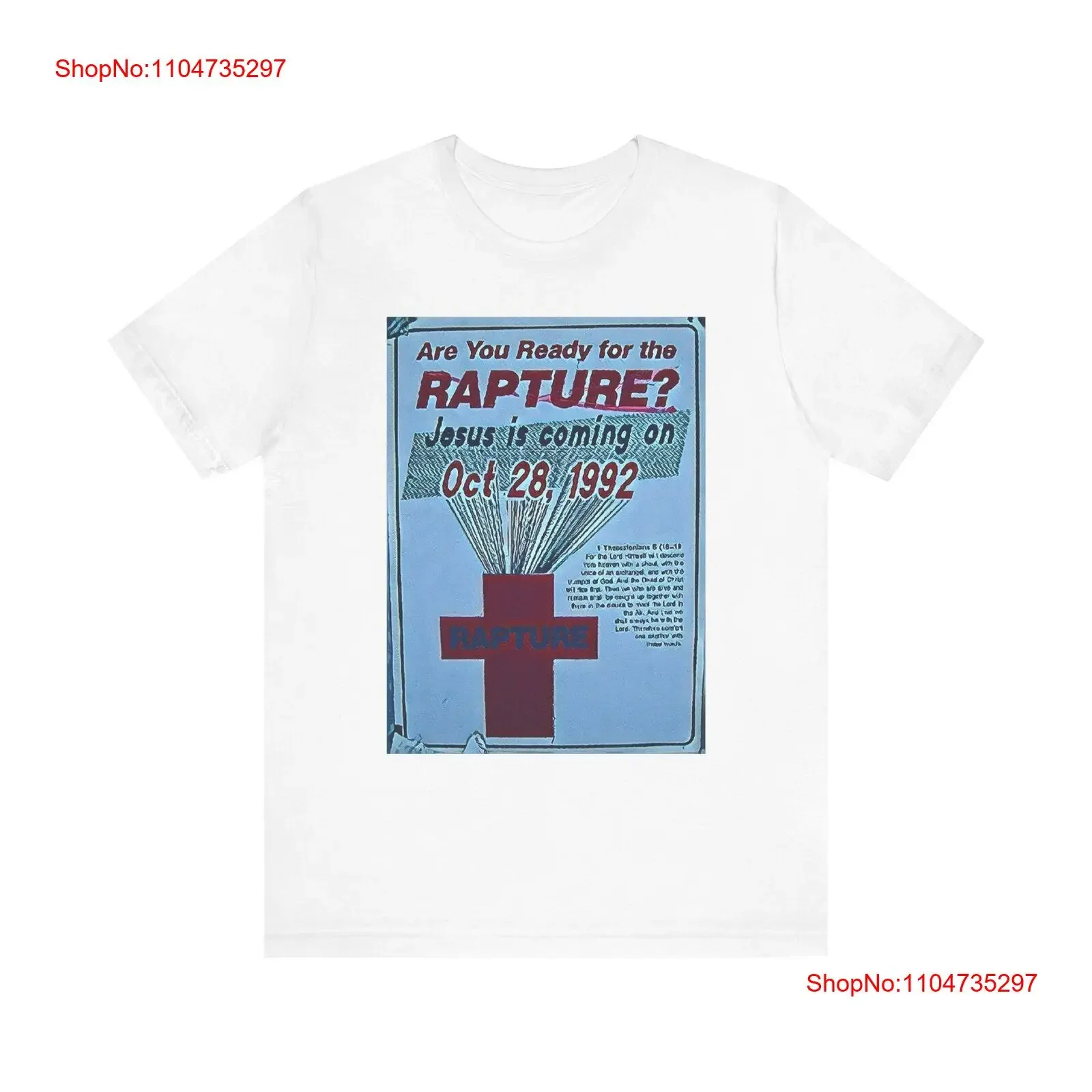 Are You Ready For The Rapture T-shirt en jersey imprimé vintage délavé étiré élégant légèrement décontracté vêtements de créateur doux