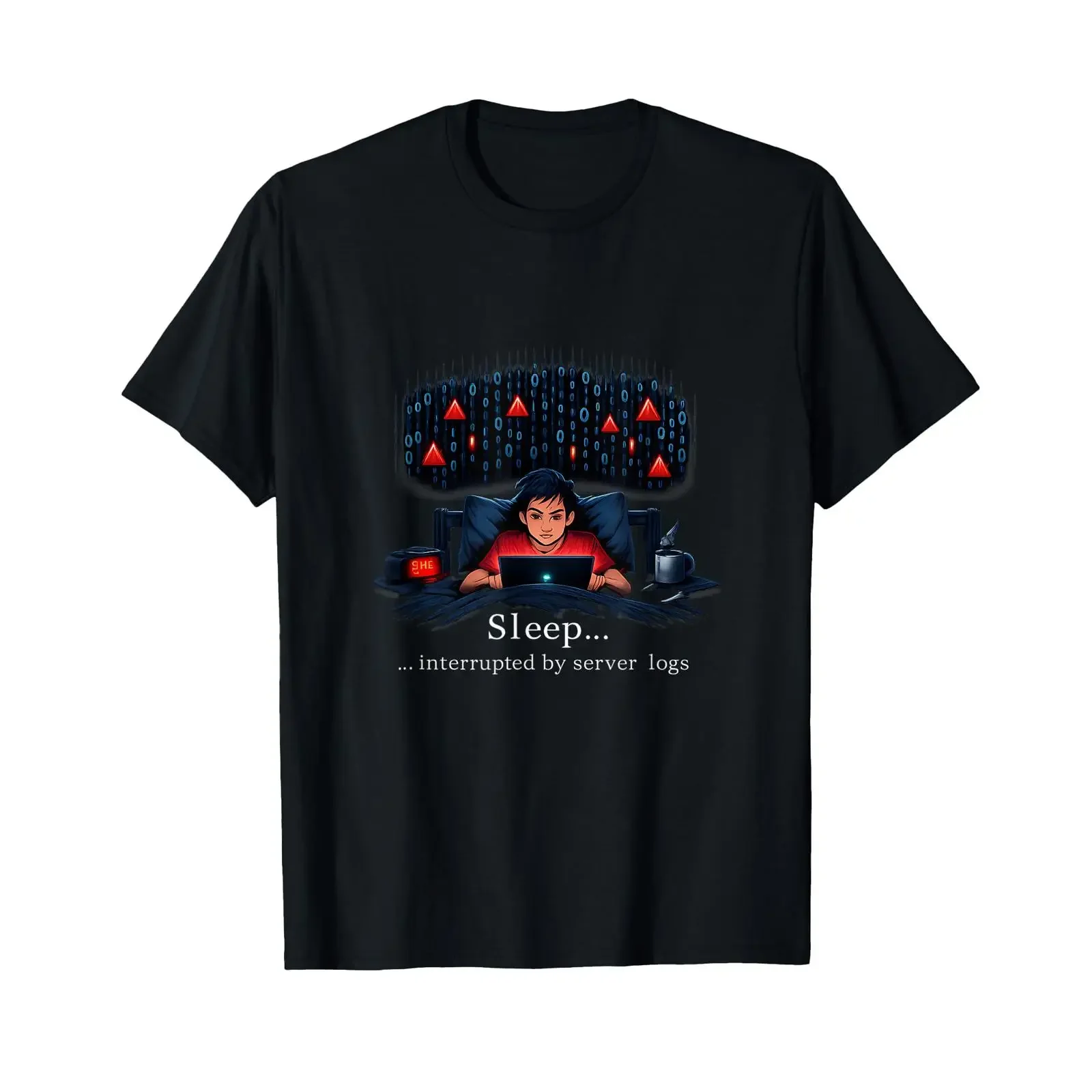Sleep Interrupted by Server Logs Data Science T Shirt vintage Washed Comfortable streetwear Versatile Stretched Unisex fashion