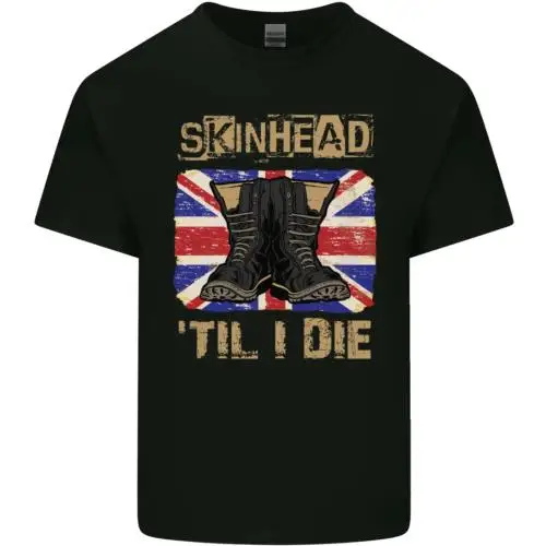 Skinhead Til I Die Punk Music Mens Cotton T-Shirt Tee Top