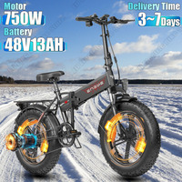 ENGWE EP-2PRO Electric Bike 750W Motor 48V13AH Lithium Battery Aldult E-bike Folding 20*4.0 Inch Fat Tire City Electric Bicycle