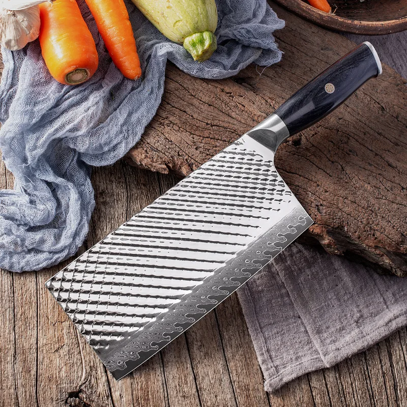 7 Inch Chinese Cleaver Forged Stainless Steel Chopper Full Tang Chef Butcher Meat Fish Vegetables Chopping Cleaver Slicing Knife