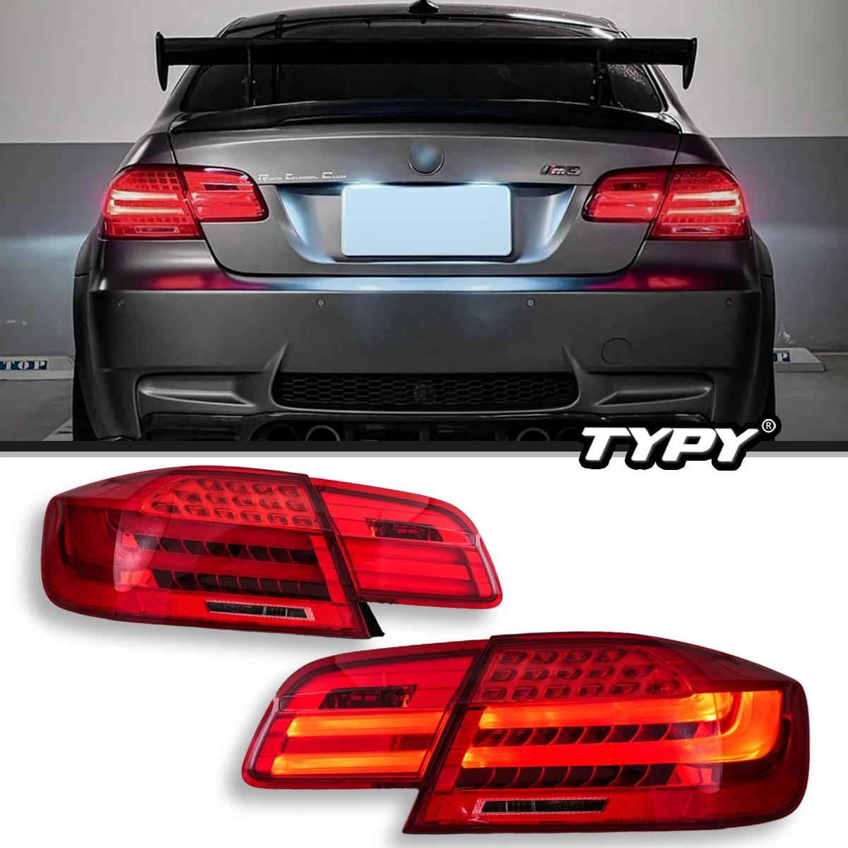 

TYPY Car Accessories For 2006-2013 BMW M3 E92 Tail Light 330i 335i Car Lights LED Rear Stop Lamp DRL Brake Signal Reversing