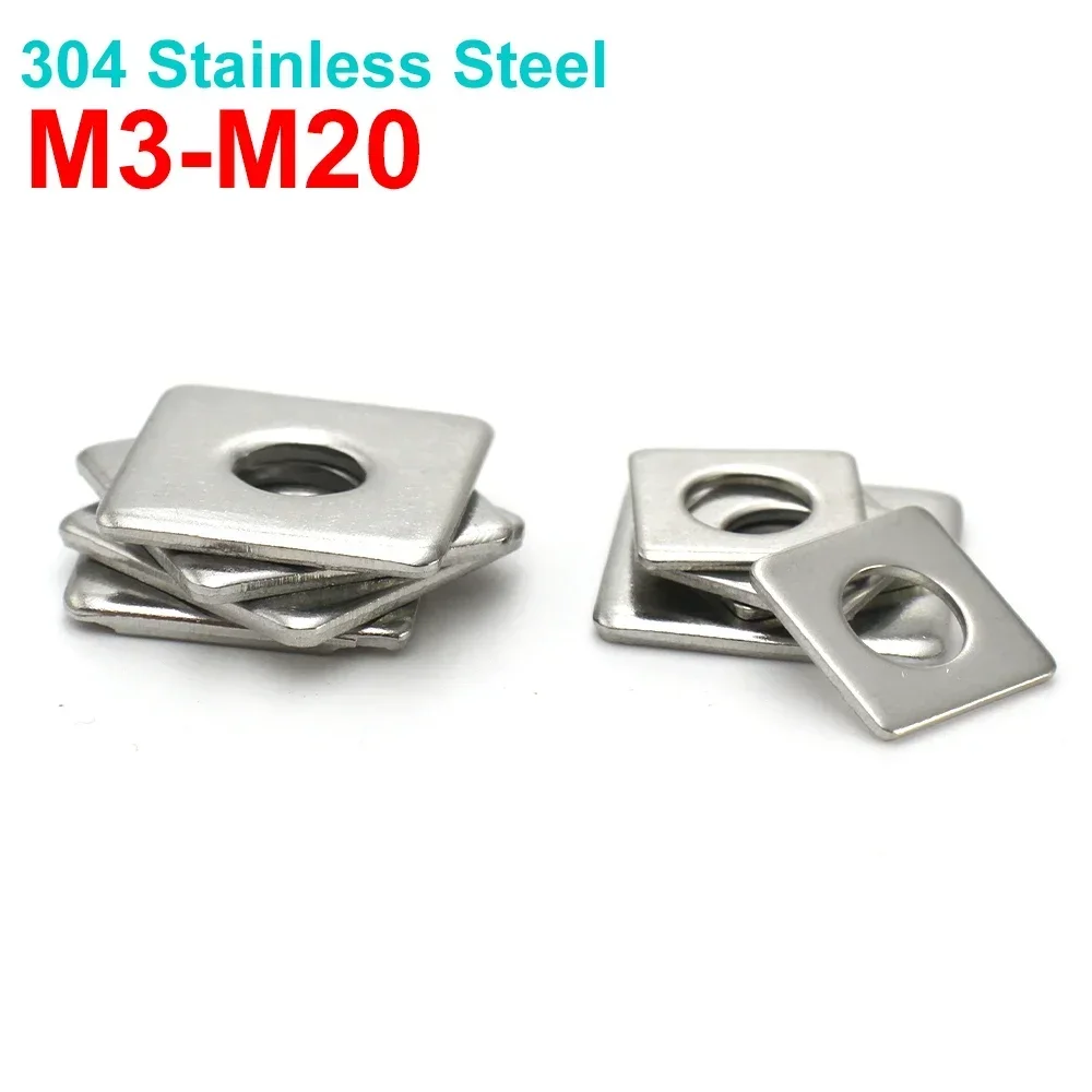 Stainless Steel Washers 1-50pcs Square Plate  M3 M4 M5 M6 M8 M10 M12 M14 M16 M20 Flat Pad Spacer Gasket Square Washers