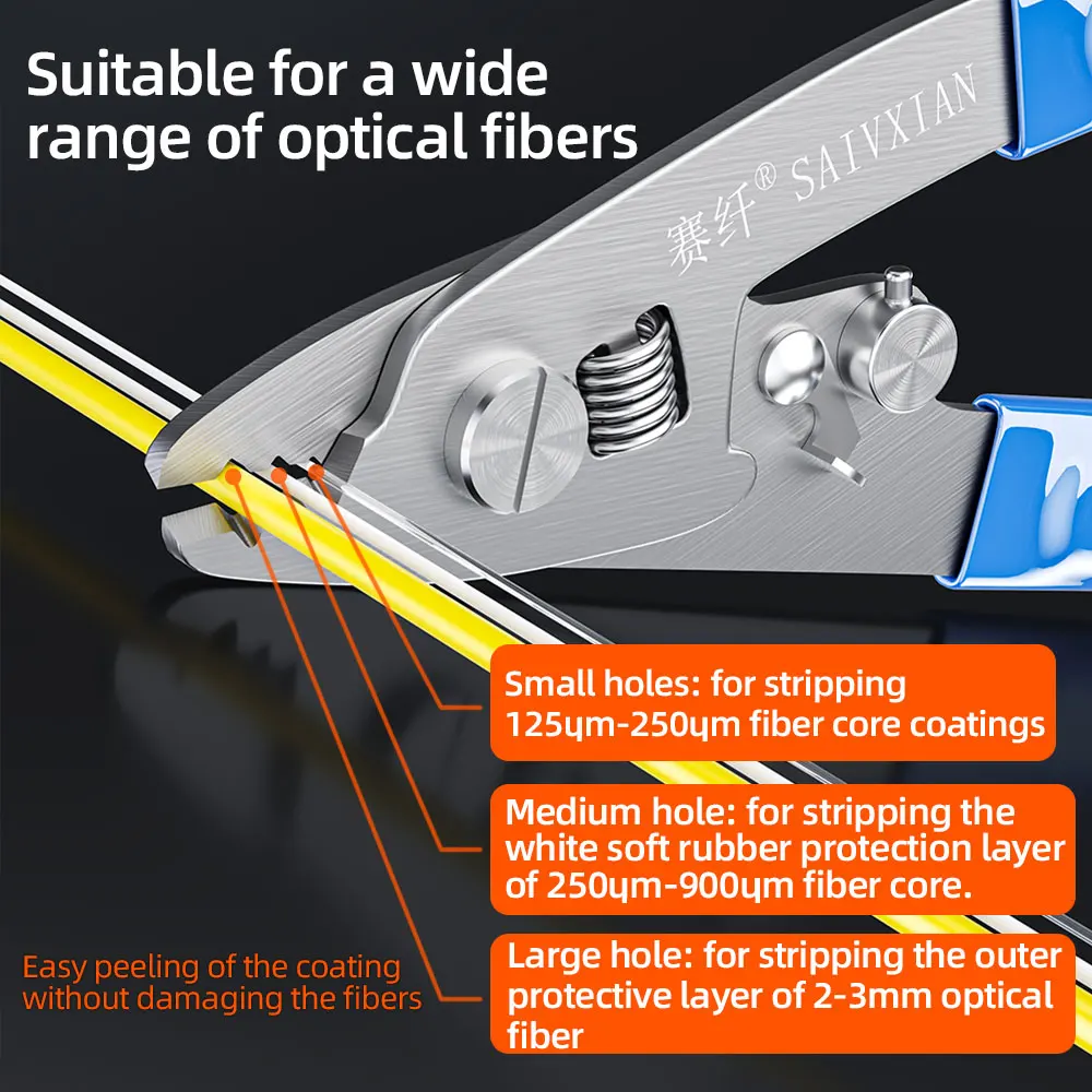 Pince à dénuder multifonctionnelle pour fibre optique FTTH, ciseaux de meunier en acier inoxydable, pince à couper les fils, outil de câble
