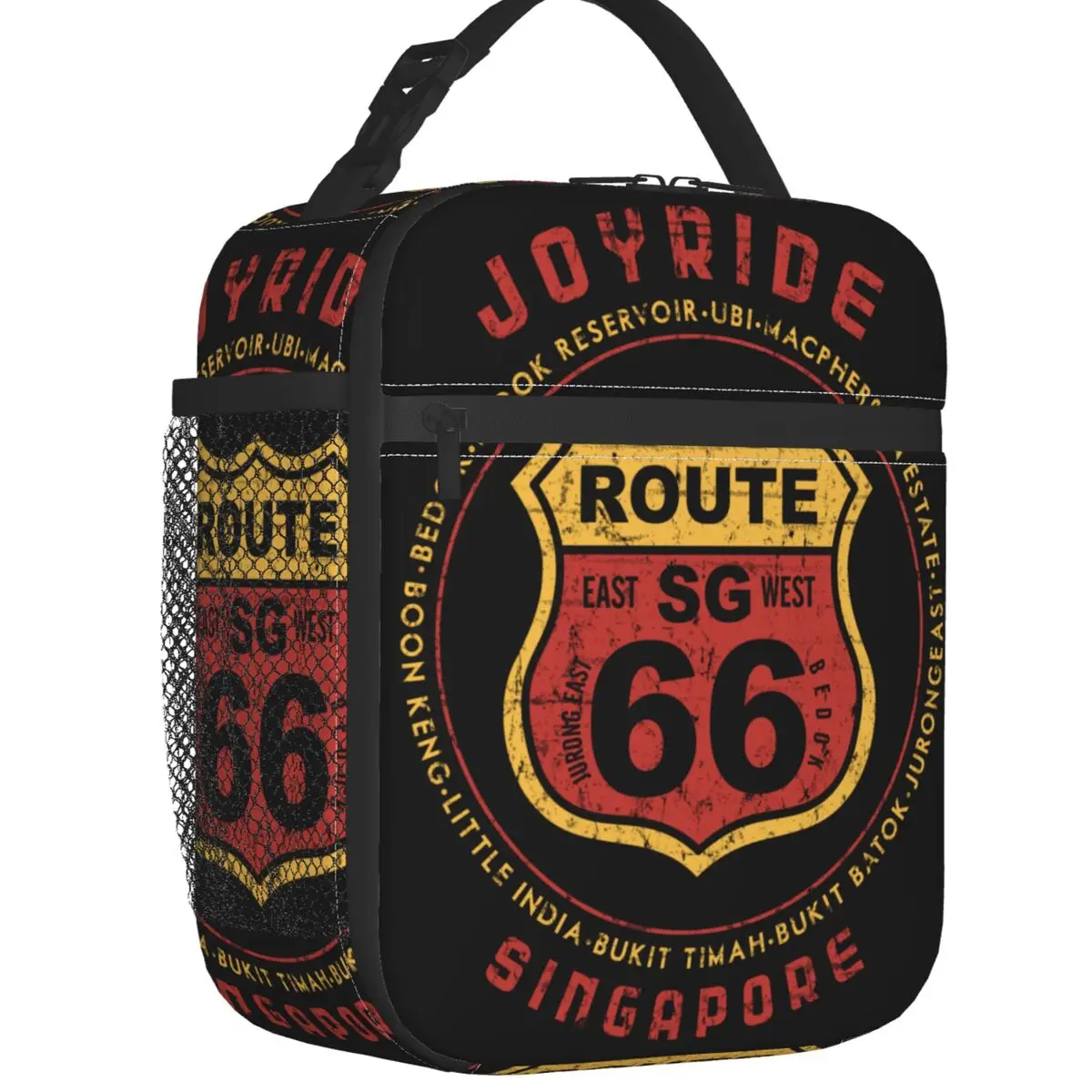 Grunge Historic Route 66 Lunch Boxes Leakproof Mother Road America Highway Cooler Thermal Food Insulated Lunch Bag School