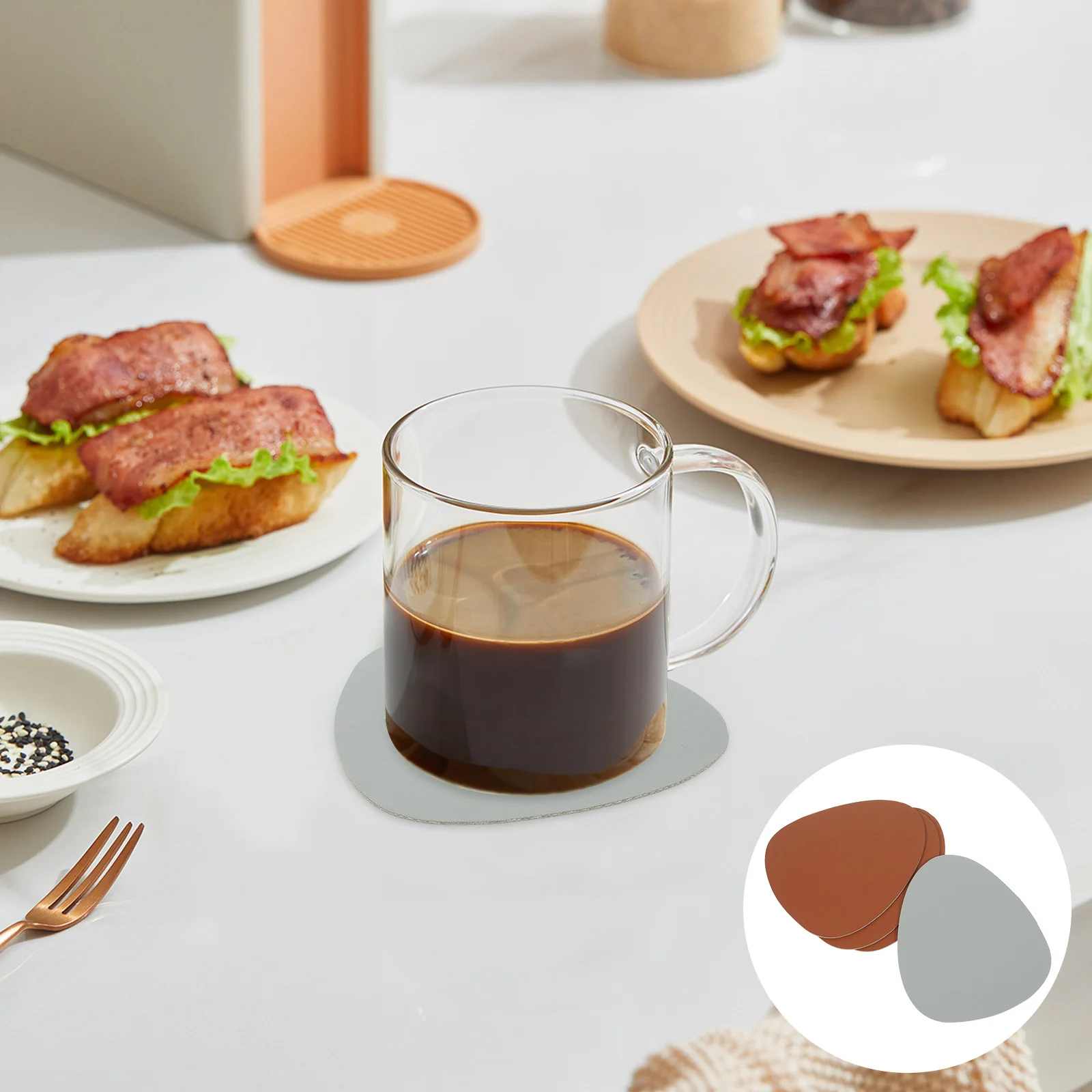 

4Pcs Nordic Style PVC Cup Coasters Irregular Heat Insulation Anti-Skid Decorative Home Table Mat Cup Coasters Anti-Skid Coaster