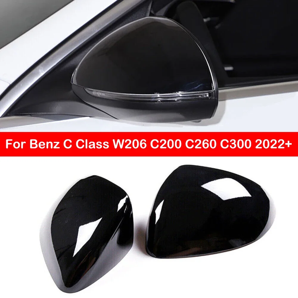 

For Mercedes Benz C Class W206 C200 C260 C300 2022+ Rearview Side Mirror Cover Wing Cap Exterior Door Rear View Case Trim Carbon