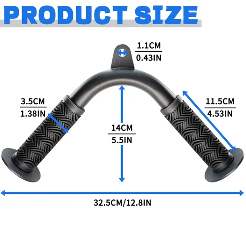 Imagen 2 del producto Accesorio extraíble para tríceps con goma agradable para la piel, barra en V, barra para tríceps para accesorios de máquinas de cables para el hogar