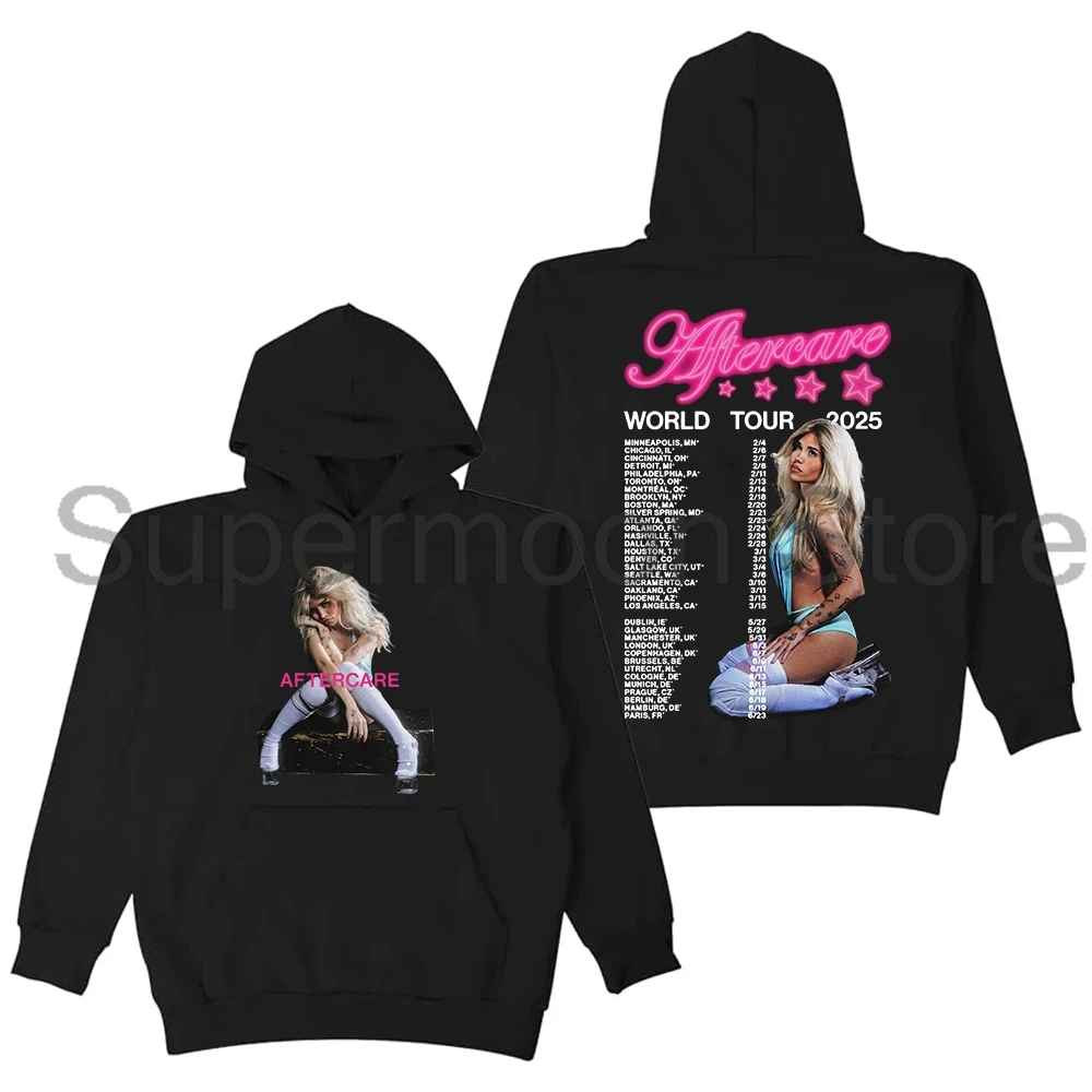 Nessa Barrett Aftercare World Tour 2025 Hoodie Long Sleeve Streetwear Women Men Hooded Sweatshirts Hip Hop Clothes