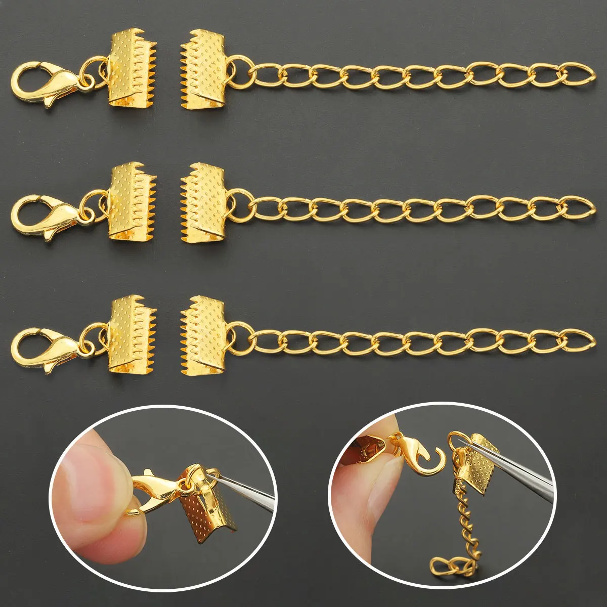 120 PCS Set of Jewelry Clasp Making Accessories - Rope Clasp - Suitable for DIY Necklace, Bracelet and Pendant Jewelry Making