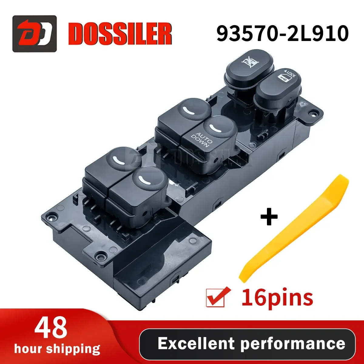 

93570-2L910 New Dossiler For Hyundai I30 2007-2012 Front Right Driver Side Electric Master Control Power Window Switch RHD