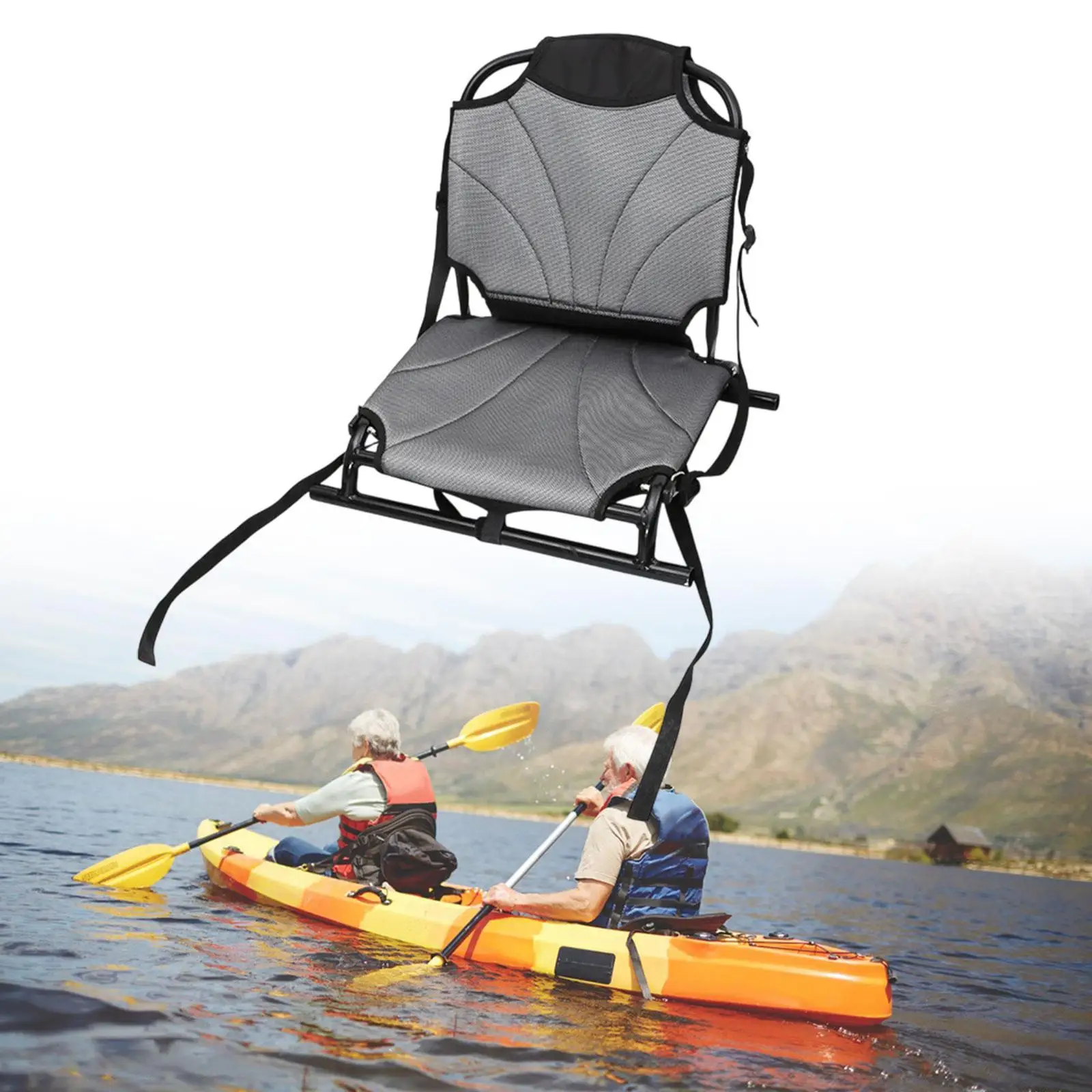 Folding Kayak Seat Sitting Pad Comfortable Backrest Support Fishing Seat Outdoor Chair for Travel Kayak Paddle Board