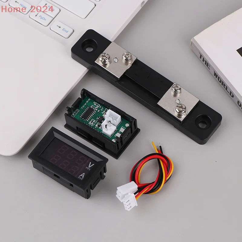 

Mini Digital Voltmeter Ammeter DC 0-100V 50A Amp Volt Voltage Current Meter Detector Tester 0.28" Dual LED Display Gauge + Shunt
