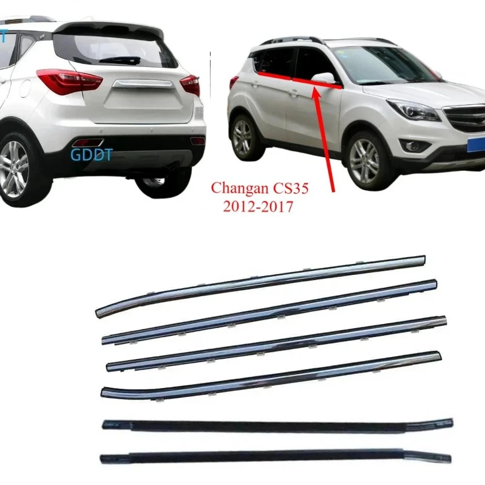 4 Pcs Chrome or black Outside Windows Glass Rubber for Changan CS35 2012-2017 6103410-W01-AB Weatherstrip Laminate Rubber