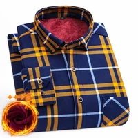 Camisa de manga larga para hombre, gruesa, cálida, 7XL8XL, talla grande, informal, sin planchar, cómoda, top de lana de doble cara, Otoño/Invierno