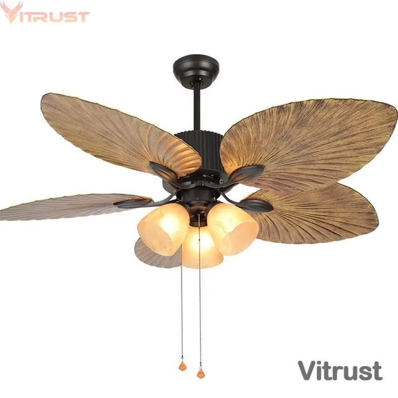 Ceiling Fan Lamps Fans Light 42inch 52inBedroom Living room Remote Control Industrial Retro Loft Hanging Fan Bar Cafe Restaurant