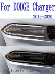 2 Pcs Car Headlight Protective Film Protection Transparent Black TPU Sticker For DODGE Charger 2015 2016 2017 -2020 Accessories