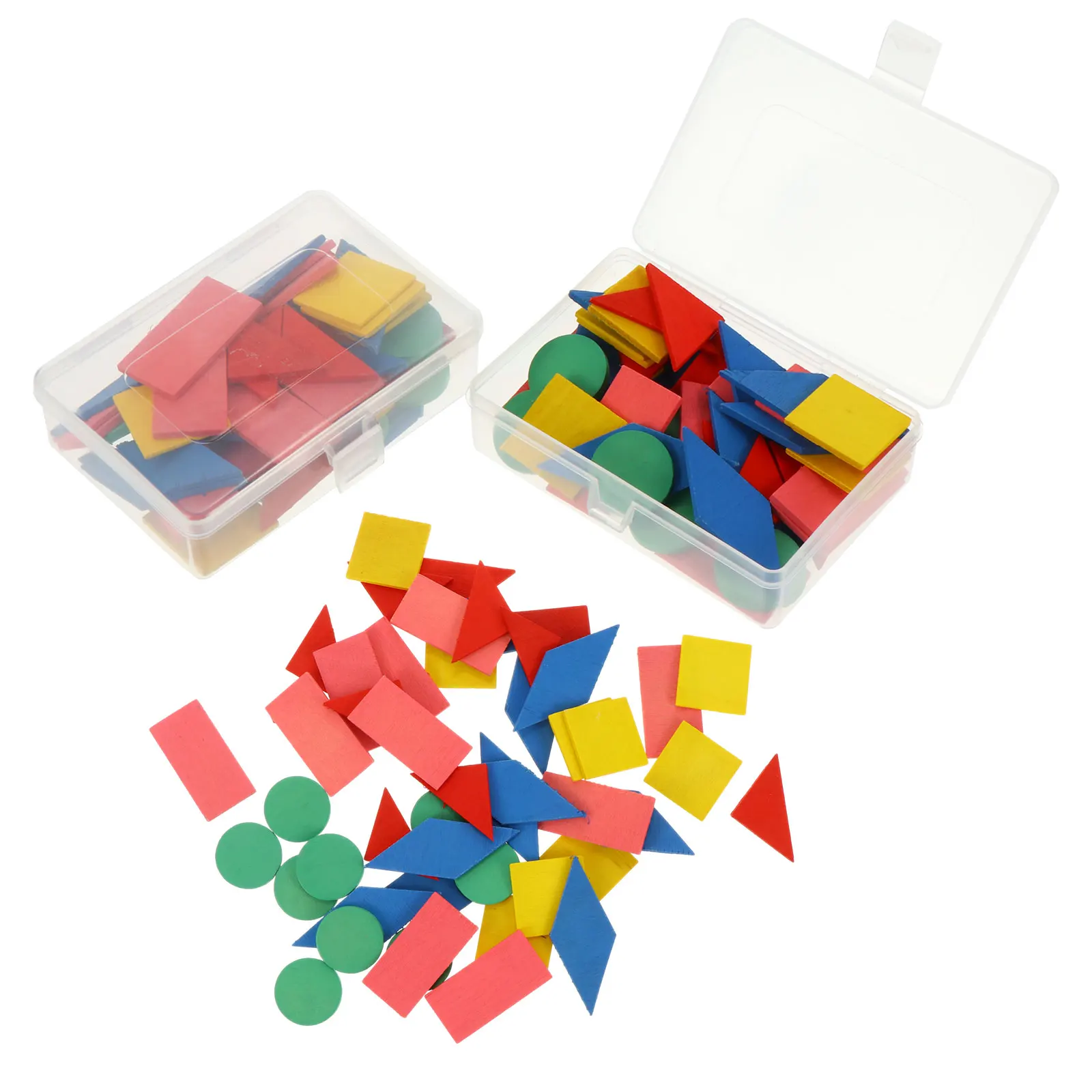 

2 Sets Pieces Geometric Shapes Puzzle Toys Wood Kids Shape Puzzle Teaching Aids Kids Educational Learning Building Blocks