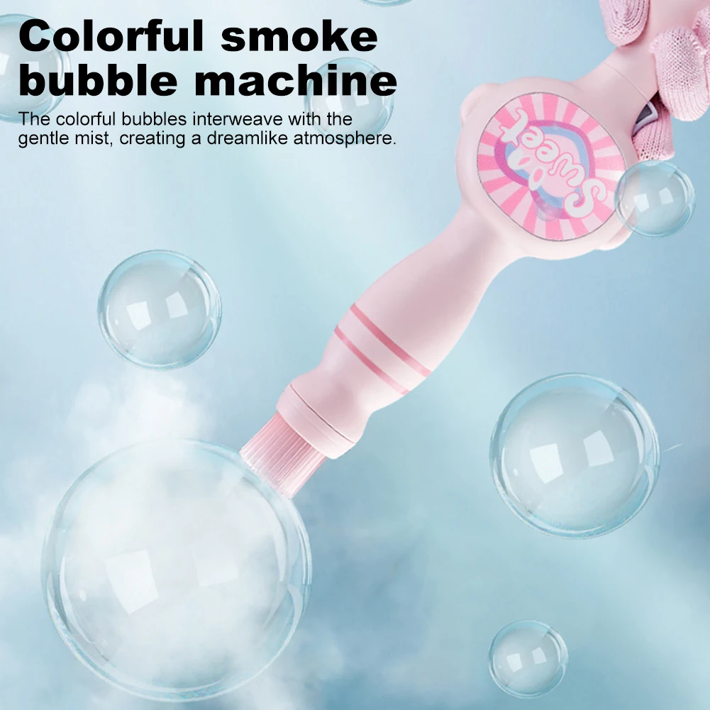 Elastische Rauchblasenmaschine, USB wiederaufladbar, bunte Blasenmaschine, elastischer Blasen-Nebelstab für Kinder