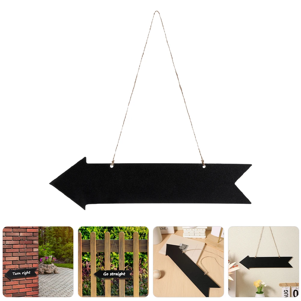 3pcs Wooden Signs Smooth Surface Wall Hanging Arrow Chalkboard Tags Directional Indicators Blackboard Tags Small