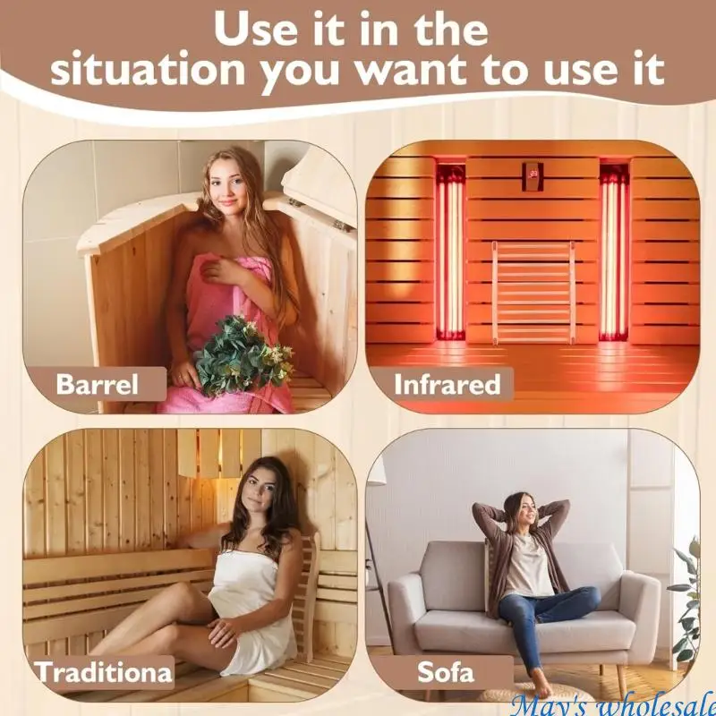 S-شكل تصميم ساونا كرسي الظهر ساونا الملحقات ساونا مسند الظهر خشبي مقاوم للانزلاق مريح مريح مسند الظهر 448A #4