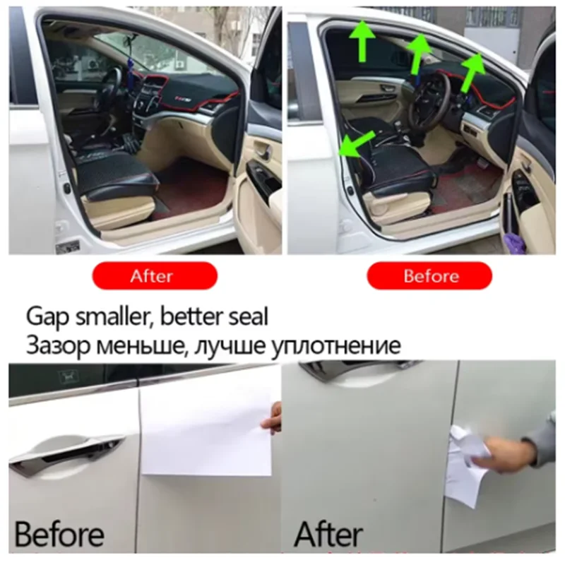 5/10/20M Car Door Seal Strip Rubber Double Layer Sealing Protector Soundproof Waterproof Weather Strips for Car Door Hood Trunk view 3