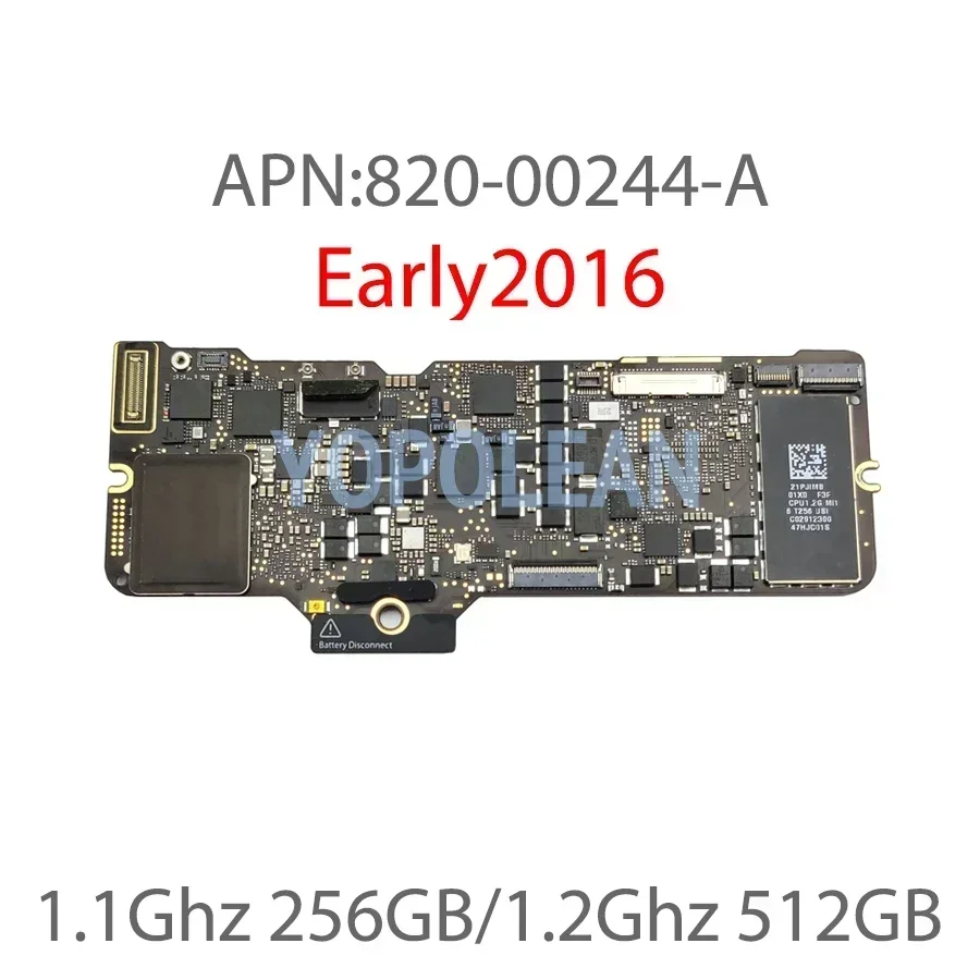 Top. A1534 Motherboard 820-00045-A 820-00244-A For Macbook Retina 12" A1534 Logic Board 8GB 16GB 256GB 512GB 2015 2016 2017