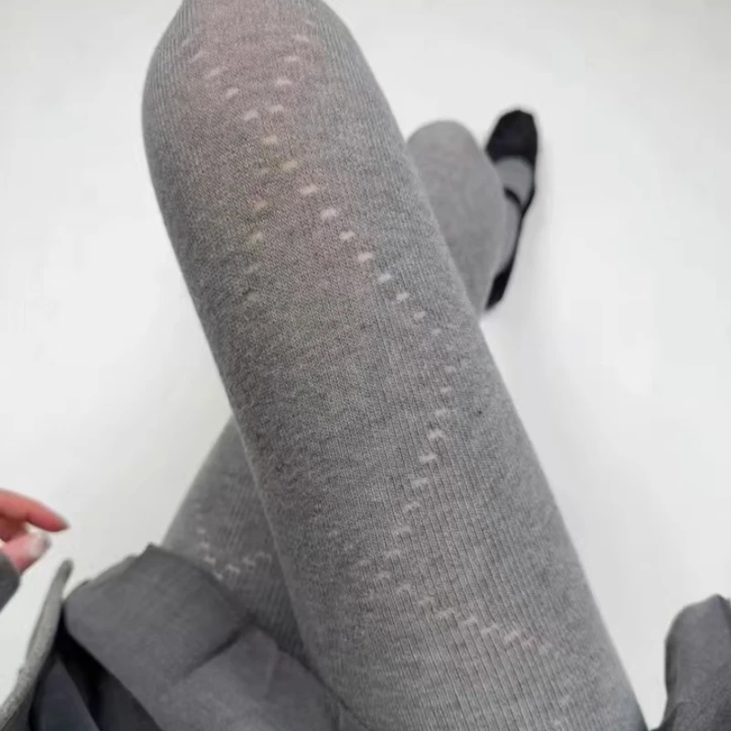 Japanese Design White Diamond Mesh Women's Hosiery 2025 Spring Autumn New Thin Slimming Sweet Cute Versatile Base Tights Ladies