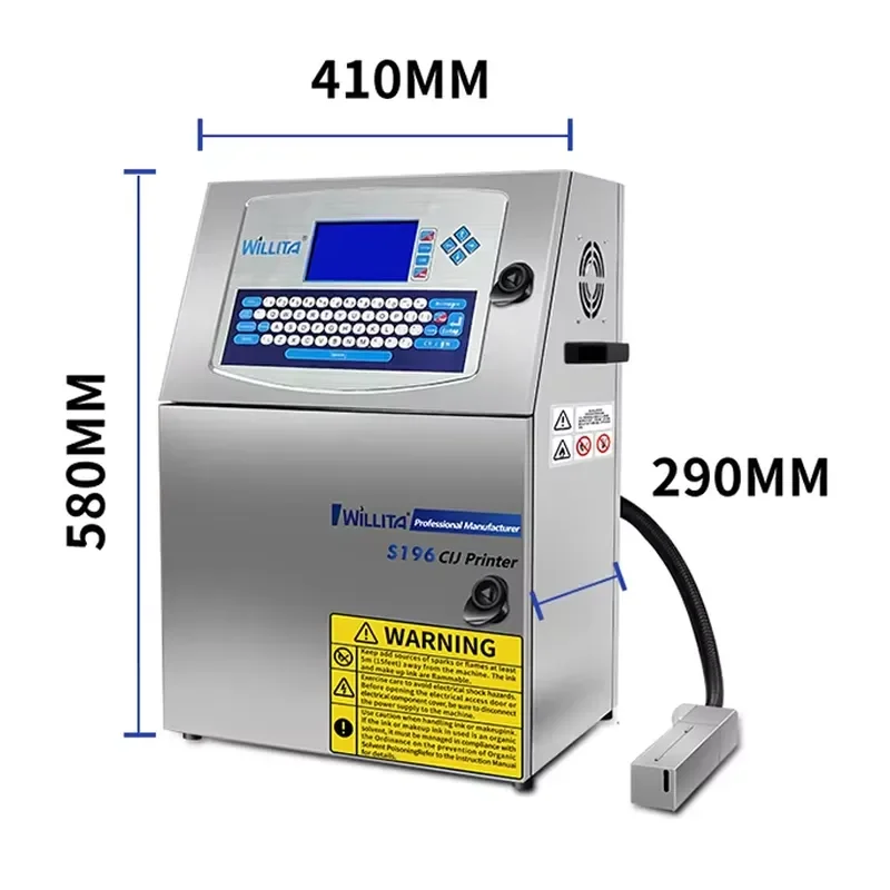Willita Automatic Batch Coding Printer Continuous CIJ Small Character Inkjet Printer for Plastic High Productivity 200m/min view 4