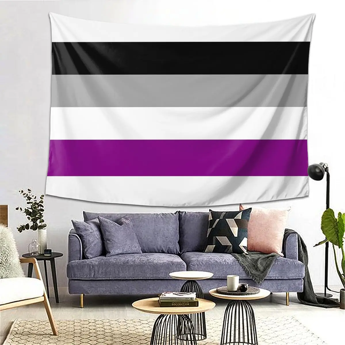 

Asexual Flag Tapestry Decor Art Aesthetic Tapestries for Living Room Bedroom Home Wall Cloth Wall Hanging