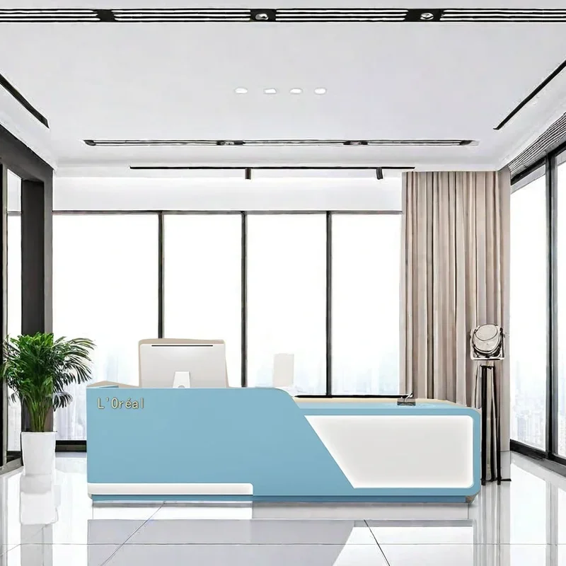 

Hairdressing Counter Hairdresser Cheap Desk Reception Room Office Secretary Furniture Modern Atelier Empfangstheke Luxury Front