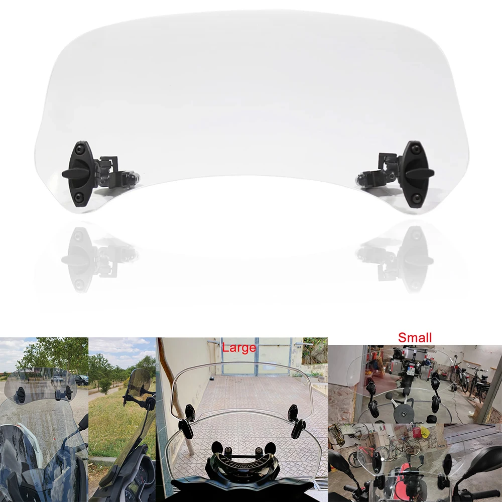 

Universal Motorcycle Windshield Extension Adjustable Spoiler Clamp-On Windscreen Deflector For KAWASAKI For BMW For HONDA