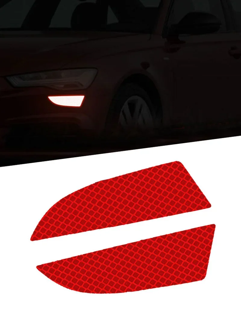 2pcs/set Car Reflector Sticker Scratch Protect Reflective Tape Safety Warning Reflective Car Stickers Car Decoration Accessories