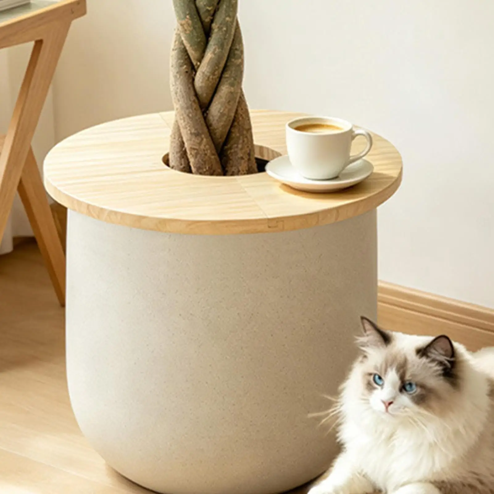 Flower Pot Covers Wooden Split Planter Grid Protector Plant Pot Decorative Cover for Indoor Outdoor Home Garden Backyard Balcony