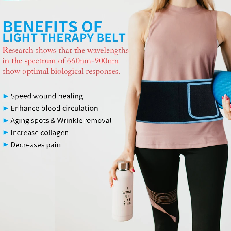 LED Red Infrared Light Therapy Belt 850nm 660nm Back Pain Relief Wrap Burn Fat Wrap Slimming Machine Waist Heat Pad Full Body