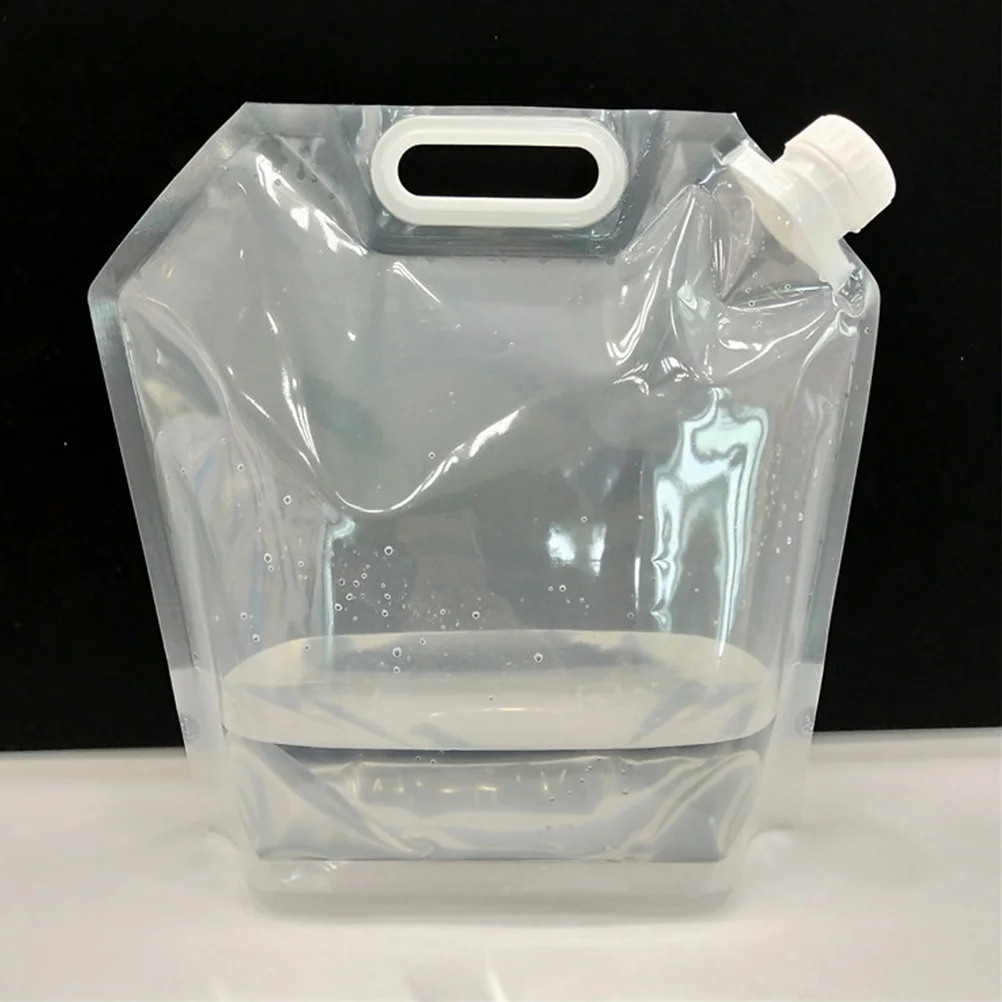 5L في الهواء الطلق حقيبة المياه حاوية مياه قابلة للطي للتخييم التنزه نزهة الصيد الصيد بقاء المحمولة تخزين حمل واضح